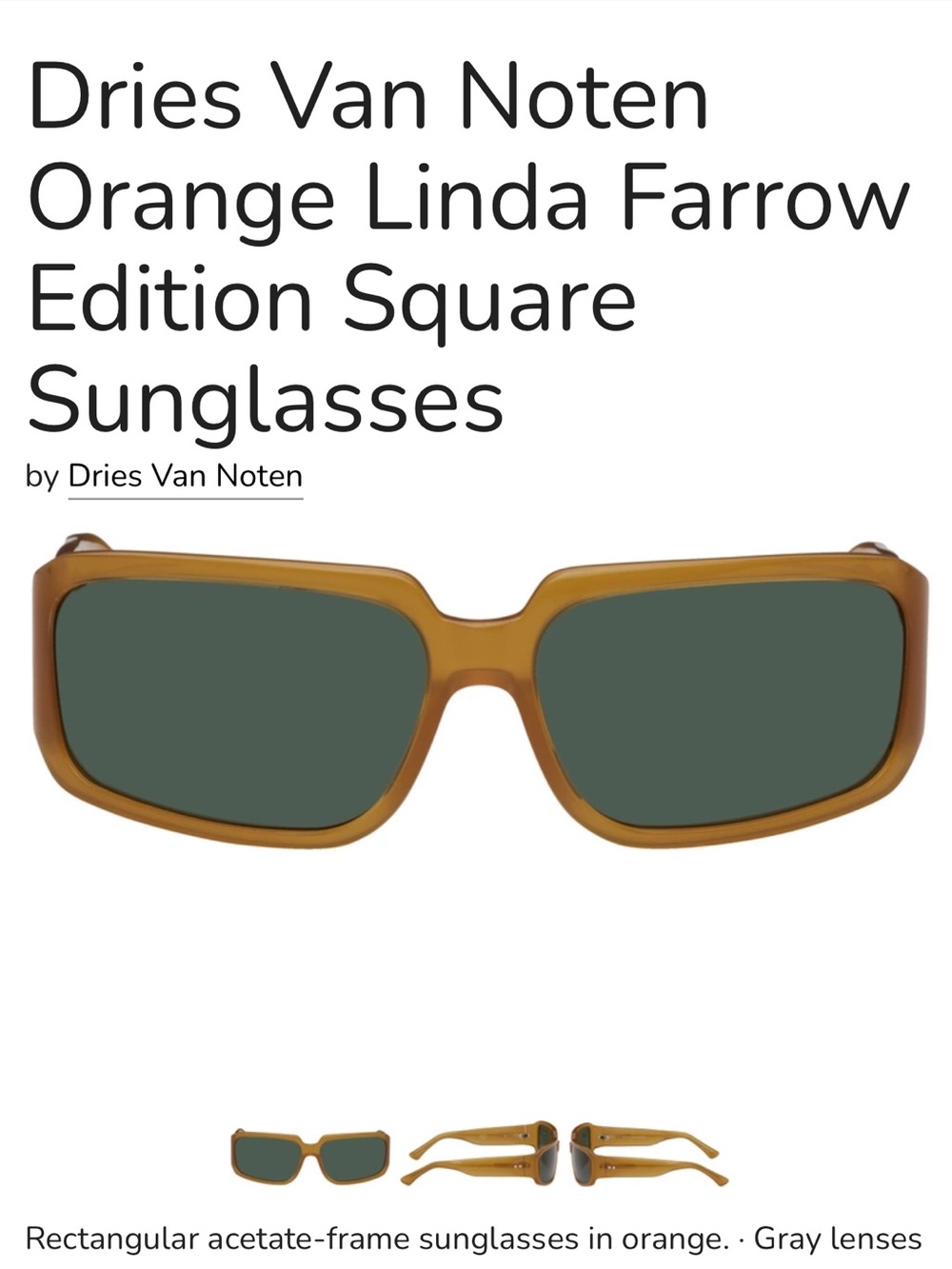 Dries Van Noten - Linda Farrow Sunglasses